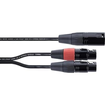 Cordial EY 0,3 MFF XLR Y-adapter [1x XLR-stekker 3-polig - 2x XLR-bus 3-polig] 0.30 m Zwart