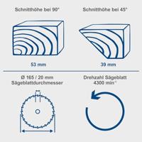 Cirkelzaag - SCHEPPACH - 20V IXES - 165mm - max. zaagsnede 53mm/90° - 4300rpm - zonder accu of lader - C-HCS165-X - thumbnail