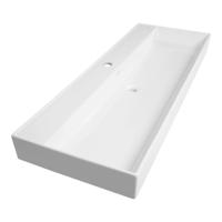 Brauer Lunar Wastafel - 120 cm - met 1 Spoelbak en 1 Kraangat - Keramiek Hoogglans Wit - thumbnail
