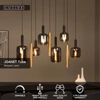 Lucide JOANET Tube - Hanglamp - 6xE27 - Messing - thumbnail