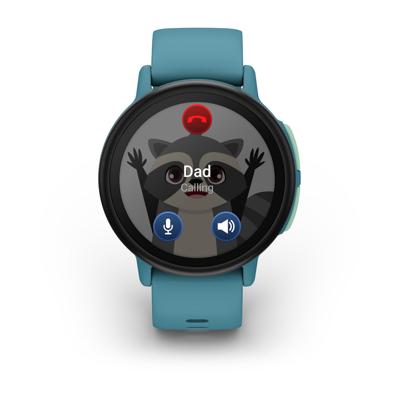 Garmin Bounce 2, Smartwatch voor kinderen, Bellen, berichten uitwisselen en live locatie-tracking via LTE, Geschikt voor zwemmen, Tot 2 dagen batterijduur, Aqua