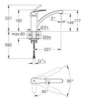 GROHE Eurosmart Keukenkraan - draaibare uitloop - chroom 30260003 - thumbnail