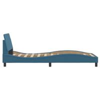 Bedframe met hoofdeinde fluweel blauw 90x190 cm - thumbnail