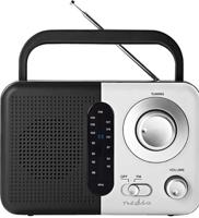 Nedis FM-Radio | Draagbaar Model | FM | Batterij Gevoed / Netvoeding | Analoog | 2.4 W | Zwart-Wit Scherm | Koptelefoonoutput - thumbnail