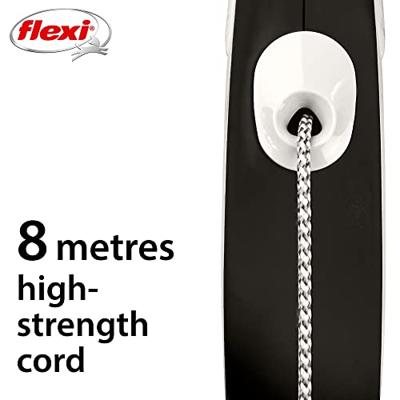 Flexi New Comfort Koord M Zwart - 8 meter M - 8 meter Flexi Zwart