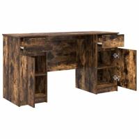 Bureau met lade Gerookt eiken 140 x 49 x 76 cm Bewerkt hout - thumbnail