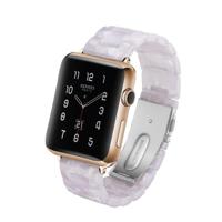 Eenvoudige mode hars horlogebandje voor Apple Watch serie 5 & 4 44mm & serie 3 & 2 & 1 42mm (wit) - thumbnail