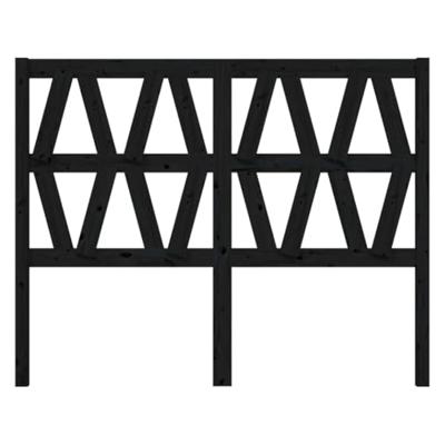 Hoofdbord 126x4x100 cm massief grenenhout zwart Hoofdbord 126x4x100 cm massief grenenhout zwart