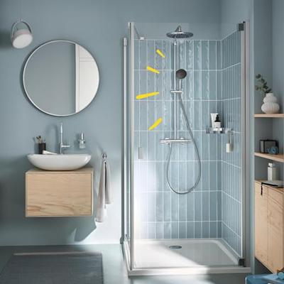 Grohe QuickFix Vitalio Start 250 regendoucheset met 3 straalsoorten en thermostaatkraan Ø25cm chroom