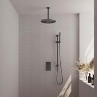 BRAUER Gunmetal Edition thermostatische inbouw regendouche 3-weg omstelling SET 42 met 30 cm douchekop en plafondarm en staaf handdouche en doucheslang en geïntegreerde glijstang gunmetal geborsteld PVD - thumbnail