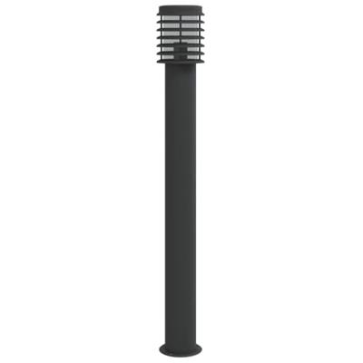 VidaXL Vloerlamp voor buiten 110 cm roestvrijstaal zwart VidaXL Vloerlamp voor buiten 110 cm roestvrijstaal zwart