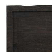 Wastafelblad 40x30x(2-4) cm behandeld massief hout donkerbruin - thumbnail