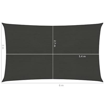 Zonnezeil 160 g/m 3x6 m HDPE antracietkleurig Zonnezeil 160 g/m 3x6 m HDPE antracietkleurig