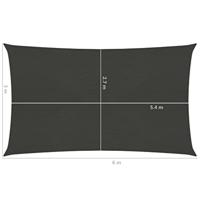 Zonnezeil 160 g/m 3x6 m HDPE antracietkleurig - thumbnail