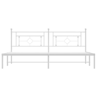 Bedframe met hoofdbord metaal wit 193x203 cm Bedframe met hoofdbord metaal wit 193x203 cm