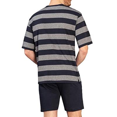 Blauw grijs gestreepte heren shortama Hajo Blauw grijs gestreepte heren shortama Hajo
