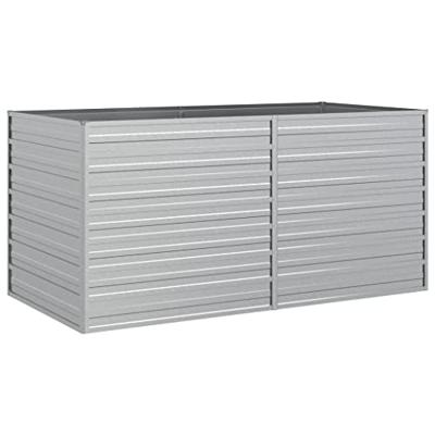 VidaXL Plantenbak verhoogd 160x80x77 cm gegalvaniseerd staal zilver