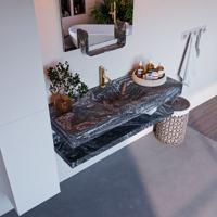 MONDIAZ ALAN-DLUX 120cm planchet Lava. Vrijhangende wastafel CLOUD midden 1 kraangat, kleur Lava. - thumbnail