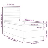 Boxspringbed met matras Donkerbruin 90 x 200 cm Stof - thumbnail