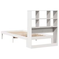 Bed met boekenkast zonder matras grenenhout wit 90x200 cm - thumbnail