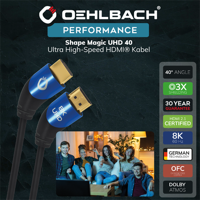 Oehlbach D1C42533 HDMI-kabel HDMI Aansluitkabel HDMI-A-stekker, HDMI-A-stekker 3.00 m Zwart 8K UHD, Afgeschermd (drievoudig) - thumbnail
