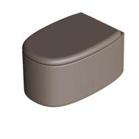 Wandcloset Salenzi Idilla 55 cm Keramiek Tornado Spoeling Mat Bruin (excl. zitting) - thumbnail