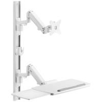 SpeaKa Professional SP-MM-960 Monitor-wandbeugel Met toetsenbordlade, Op elkaar 43,2 cm (17) - 109,2 cm (43) Wit In hoogte verstelbaar, Zwenkbaar, Kantelbaar - thumbnail