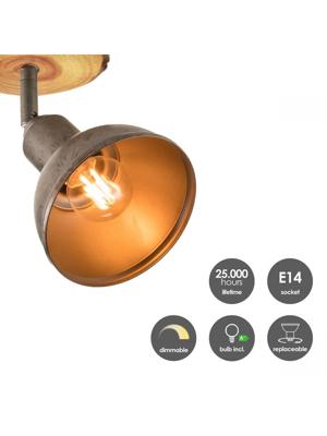 Light depot - LED opbouwspot Denver - hout - Outlet Light depot - LED opbouwspot Denver - hout - Outlet