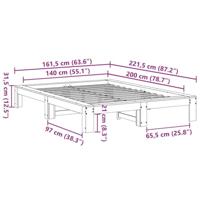 Bedframe zonder matras massief grenenhout 140x200 cm - thumbnail