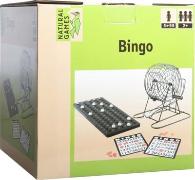 Bingo spel met metalen korf