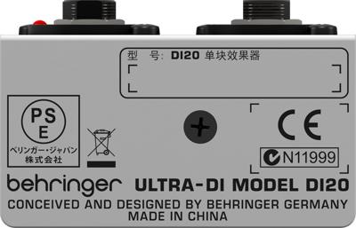 Behringer Ultra-DI DI20 Actieve 2-kanaals DI-box & splitter