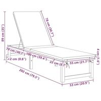 Ligstoel Bruin 202 x 53 x 89 cm Massief Acaciahout - thumbnail