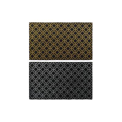 Deurmat DKD Home Decor Ziverachtig Zwart Gouden Rubber Arabisch 2 Stuks (75 x 45 x 0,5 cm)