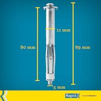 Wandpluggen en schroeven Rapid 5001552 Ø 11 x 80 mm M5 x 89 mm Metaal Uitbreiding 10 Stuks - thumbnail