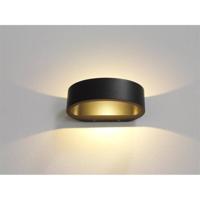 Wandlamp Artdelight Sharp 1 Lichts LED 2700K Dimbaar Zwart/Mat Goud - thumbnail