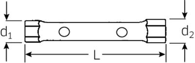 Stahlwille 10750 14 X 15 ROHRSTECKSCHLUESSEL 43331415 Dubbele pijpsleutel 14 - 15 mm