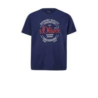 s.Oliver Big Size T-shirt Plus Size met printopdruk blauw - thumbnail