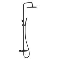 Regendoucheset Opbouw Wiesbaden Ribbd Opbouw Mat Zwart - thumbnail