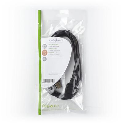 USB 2.0-Kabel | A Male - A Female | 2,0 m | Zwart