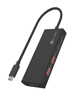 ICY BOX ib-hub1436-cpd usb-hub (zwart, 2x usb-a, 2x usb-c)