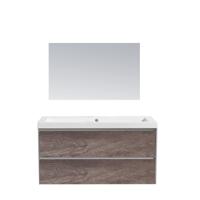 Badkamermeubel Sanilux PL 100 Greeploos Incl Spiegel En Wastafel Century Oak Multiplex 100x47x50 cm Sanilux - thumbnail