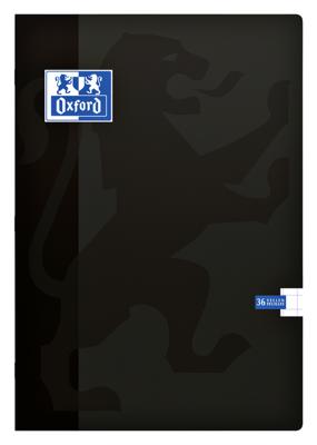 Oxford School schrift, ft A4, 72 bladzijden, met kantlijn, geruit 10 mm, zwart