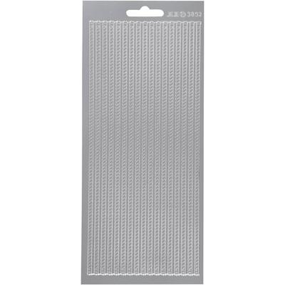 Creativ Company Stickers, randen, vel 10x23 cm, zilver, 1 vel