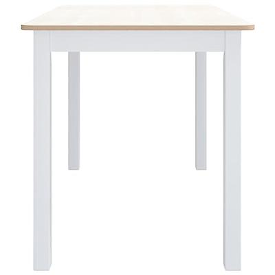 Eettafel 114x71x75 cm massief rubberwood wit en bruin