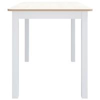 Eettafel 114x71x75 cm massief rubberwood wit en bruin - thumbnail