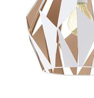 Eglo HanglampCarlton 1 31cm wit met goudkleurig - 49932 - thumbnail