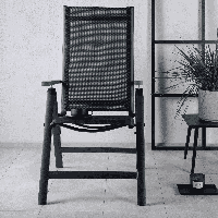 Nohr Verstelbare Tuinstoel 'Candise' kleur Zwart - thumbnail