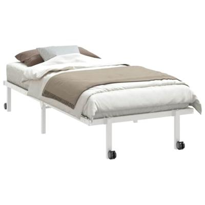 Bedframe zonder matras opvouwbaar 90x200 cm staal wit