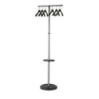 Kapstok vloerstandaard, met 6 zwarte kledinghangers - thumbnail