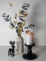 LED Kaars Wax Zilver 12,5cm - thumbnail